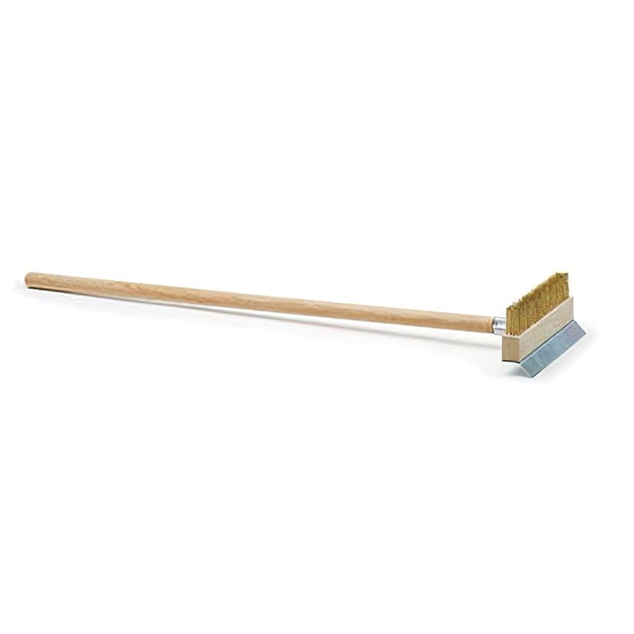 WPPO, LLC Pizza Oven Brush with Wooden Handle and Stainless Steel Scraper