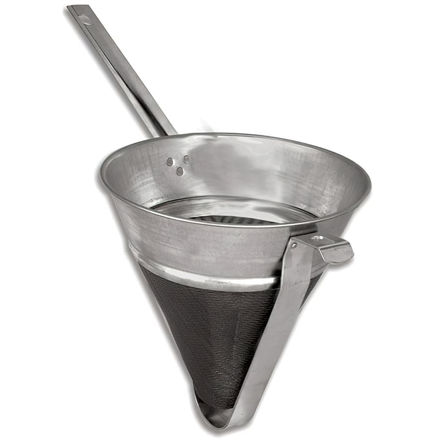 Hubert Stainless Steel Bouillon Strainer with Reinforced Wire - 8Dia