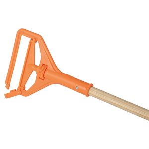 Orange Solid Side Load Mopstick Lacquered Wood Handle 60" O / A (6 ea / cs)