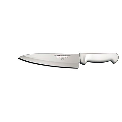 Basics Chef's / Cook's Knife, 8", stain-free, high-carbon steel, textured, polypropylene white handle, NSF Certified (12 ea / bx) Basics Chef's / Cook's Knife, 8", stain-free, high-carbon steel, textured, polypropylene white handle, NSF Certified (12 ea / bx)