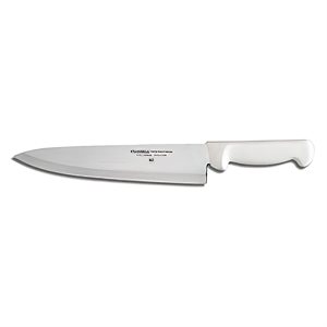 Basics Chef's / Cook's Knife, 10", stain-free, high-carbon steel, textured, polypropylene white handle, NSF Certified (6 ea / bx)