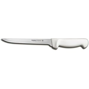 Basics Fillet Knife, 8" blade, 13" overall length, narrow, stain-free, high-carbon steel, textured, polypropylene white handle, NSF Certified (6 ea / bx)