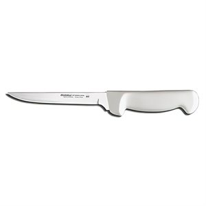 Basics Boning Knife, 6", narrow, stiff, stain-free, high-carbon steel, textured, polypropylene white handle, NSF Certified (6 ea / bx)