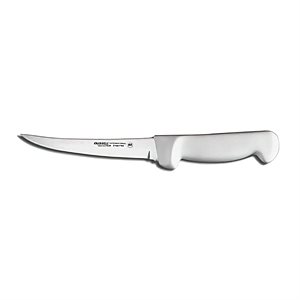 Basics Boning Knife, 5", curved, flexible, stain-free, high-carbon steel, textured, polypropylene white handle, NSF Certified (6 ea / bx)