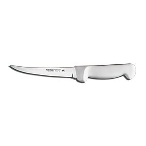 Basics Boning Knife, 6", curved, flexible, Narrow stain-free, high-carbon steel, textured, polypropylene white handle, NSF Certified (6 ea / bx)