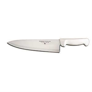 Basics Chef's / Cook's Knife, 10", with wide choil, stain-free, high-carbon steel, textured, polypropylene white handle, NSF Certified (6 ea / bx)