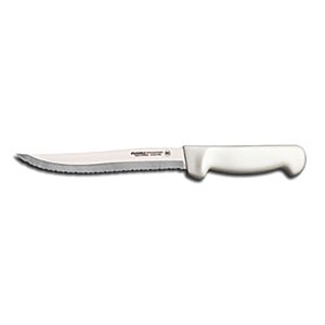 Basics Utility Knife, 8", scalloped edge, stain-free, high-carbon steel, white polypropylene, handle, NSF Certified (6 ea / bx)