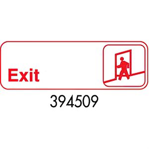 Sign 3 x 9, Exit (red letters on a white background) (12 ea / bx 12 bx / cs)