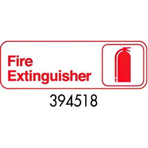 Sign 3 x 9, Fire Extingushier (red letters on a white background) (12 ea / bx 12 bx / cs)