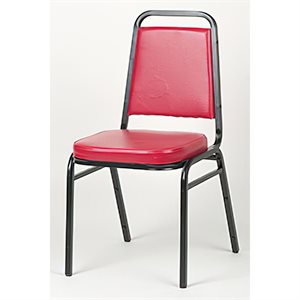 Stack Chair Black Frame with Red Back & Seat BLEMISHED, AND NON-RETURNABLE. MUST BY IN PALLET QUANTITIES 40 EACH