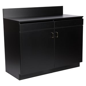 4Ft Server Station Black 2 Drawers 2 Shelves (1 ea / cs)