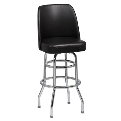 Double Ring Chrome Frame Barstool with 3 degree pitched Swivel and Black Bucket Seat Unassembled (2 ea / cs) "Call Customer Service for Availability" Double Ring Chrome Frame Barstool with 3 degree pitched Swivel and Black Bucket Seat Unassembled (2 ea / cs) "Call Customer Service for Availability"