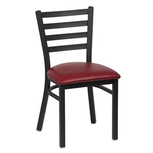 Metal Ladder Back Chair, Crimson Upholstered Seat (2 ea / cs)