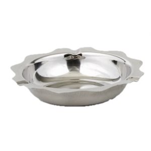 ASHTRAY SCALLOPED S / S 4.75" (95) (6dz / bx 4 bx / cs)