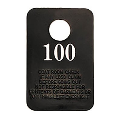 Coat Room Checks 1-100 (10pk / bx 4bx / cs)