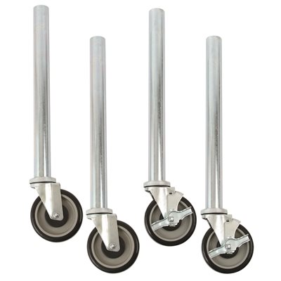 Set of 4 Legs w / 5" PU Casters two w / brake, Table Height 23-1 / 2" (4 ea / set)