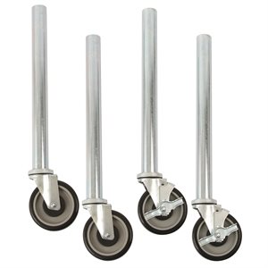 Set of 4 Legs w / 5" PU Casters two w / brake, Table Height 23-1 / 2" (4 ea / set)