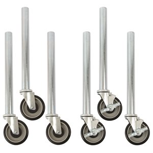 Set of 6 Legs w / 5" PU Casters two w / brake, Table Height 23-1 / 2" (6 ea / set)
