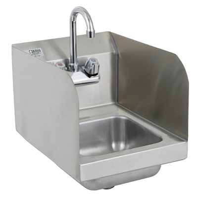 Hand Sink 9 x 9 x 5 Side Splash with Straight Handle Faucet NSF (1 ea / cs)