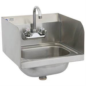 Hand Sink 10 x 12.75 x 6 Bowl Splash with Wrist Blade Faucet NSF (1 ea / cs)
