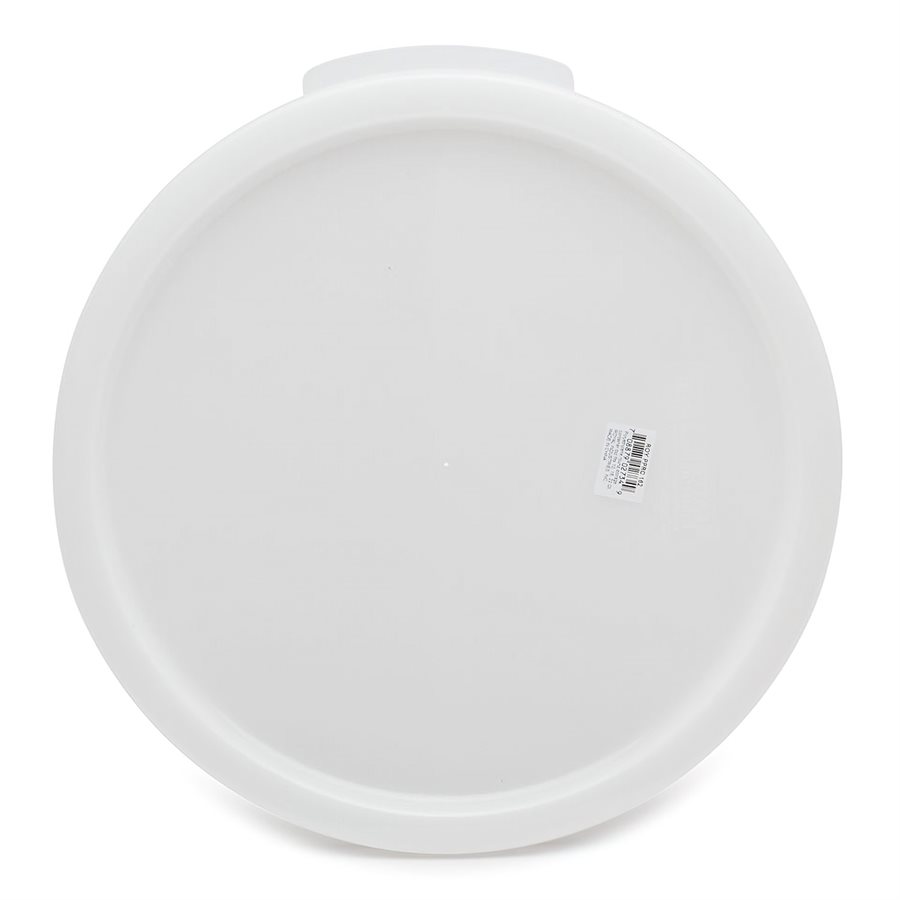 White Polypropylene Round Storage Container Lid NSF Fits 12, 18, 22 Qt