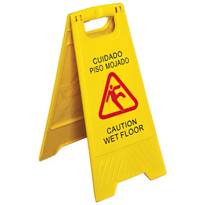 Caution Wet Floor / Cuidado Piso Mojado Sign (10 ea / cs)