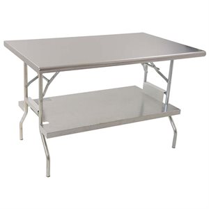 Folding Worktable With Undershelf 24" x 60" S / S NSF (1 ea / cs)