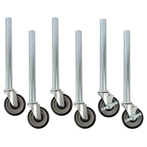 Set of 6 Legs w / 5" PU Casters two w / brake, table height 33-1 / 2" (6 ea / set)