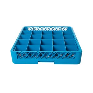 25-Compartment Glass Rack Blue NSF Listed Compartment Size 3.46"L x 3.46"W x 3.22"H (6 ea / cs)