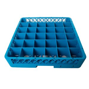 36-Compartment Glass Rack Blue NSF Listed Compartment Size 2.87"L x 2.87"W x 3.22"H (6 ea / cs)
